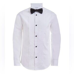 Calvin Klein White Dress Shirt with Black Bow Tie
